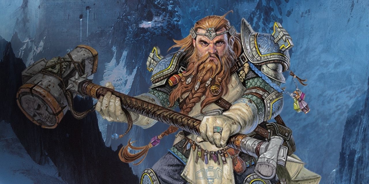 A Dwarven Cleric from Dungeons &amp; Dragons carrying a hammer