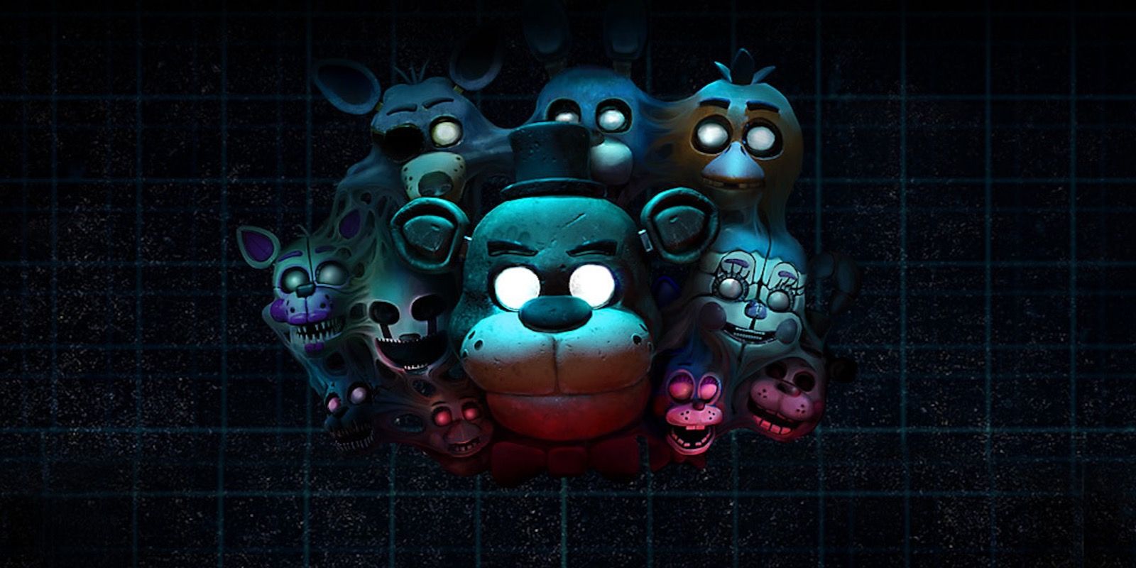 An image of the animatronics from Five Nights at Freddy's, peering out of the shadows