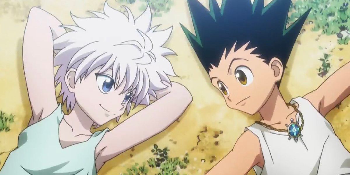 gon and killua smiling at each other