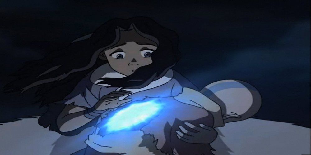 Katara saves Aang's life from Azula