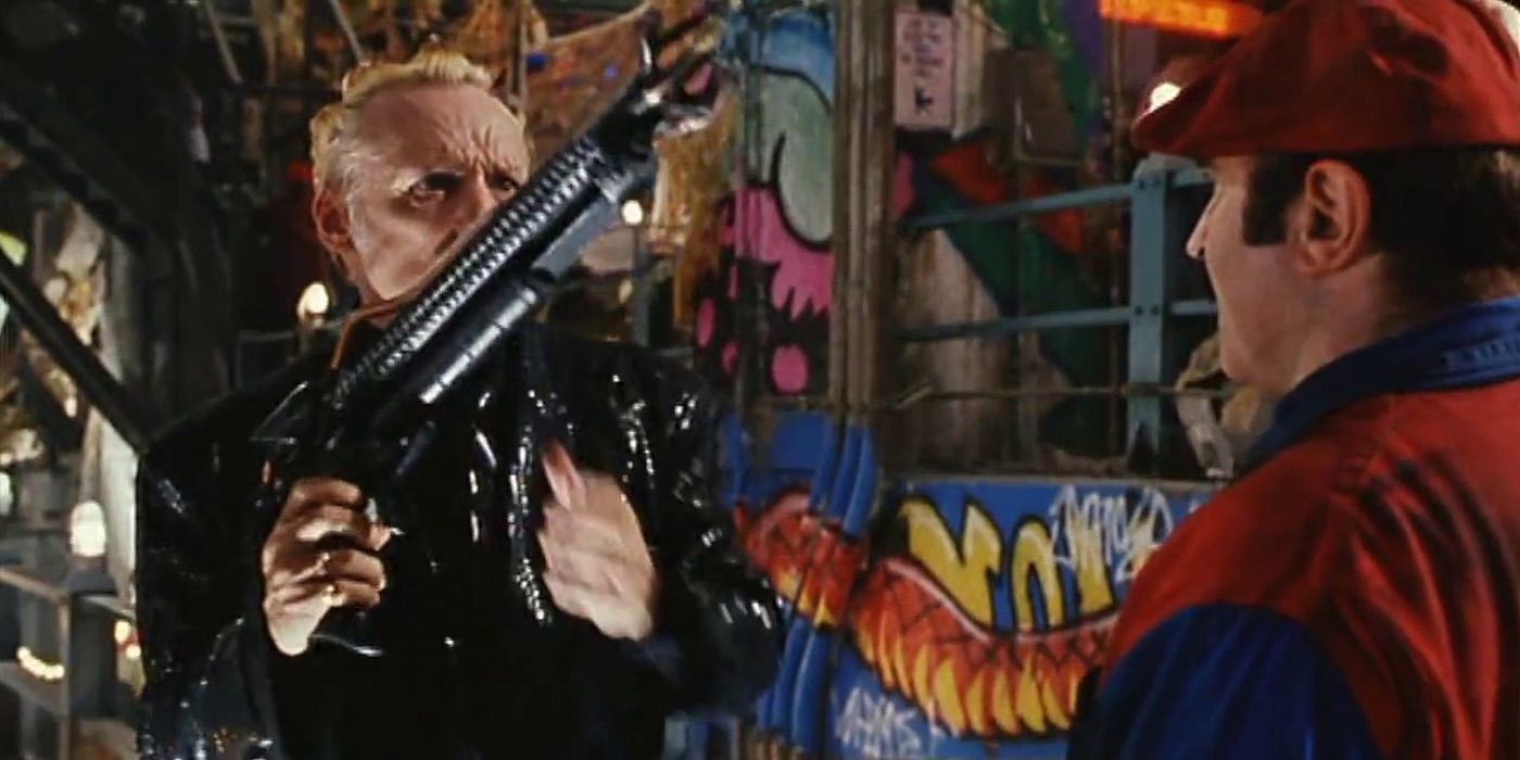 super mario bros movie king koopa with gun