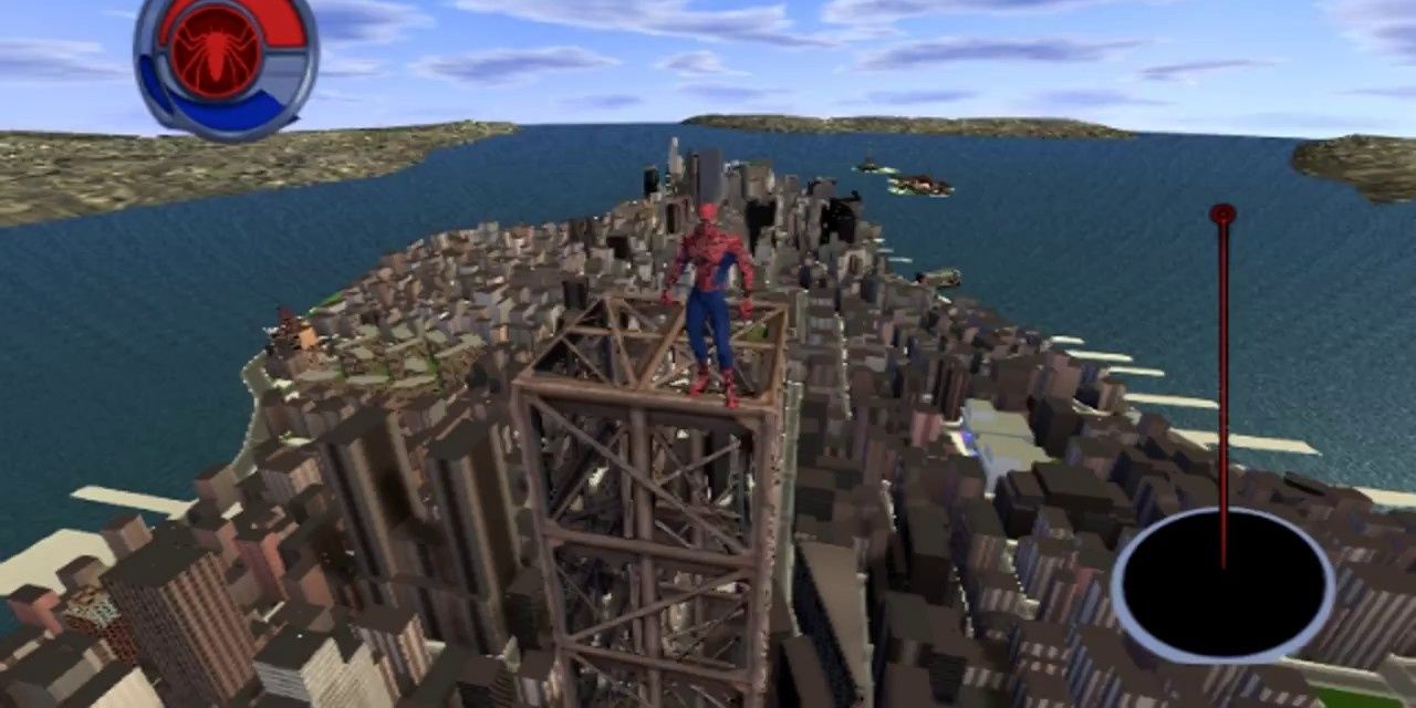 Climbing buildings in Spider-Man 2 PS2 game
