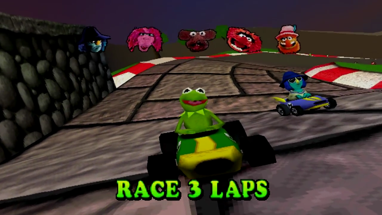 Muppets RaceMania Kermit In His Kart About To Race 3 Laps