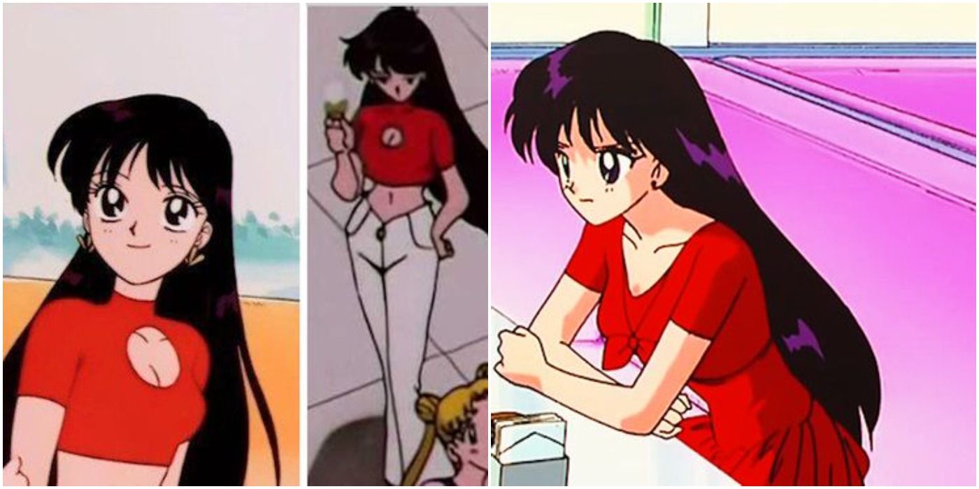 rei red outfits sailor moon