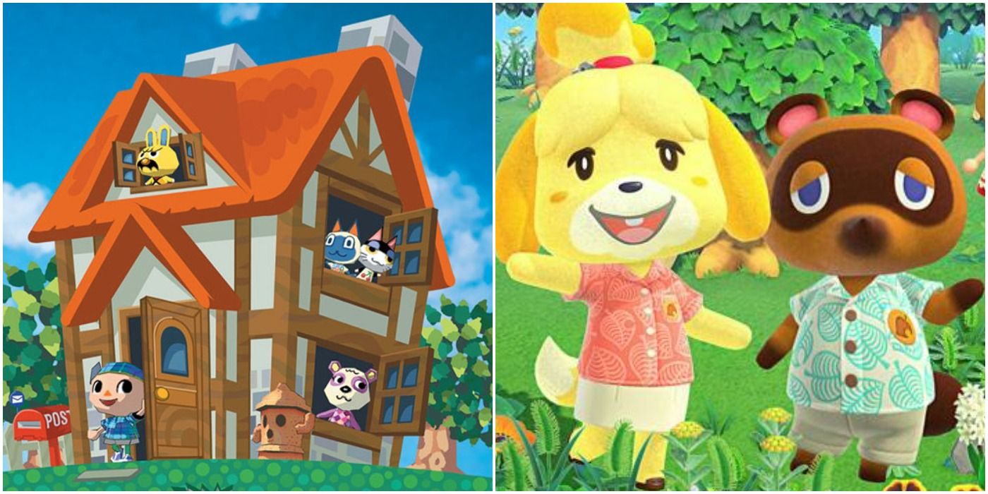 Animal Crossing House and Tom Nook and Isabelle