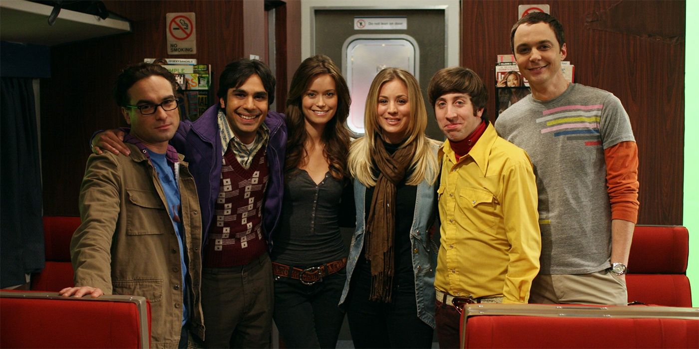 Summer Glau with the cast of The Big Bang Theory