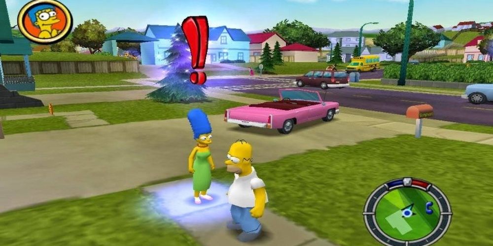 Homer with Marge in The Simpsons Hit & Run.