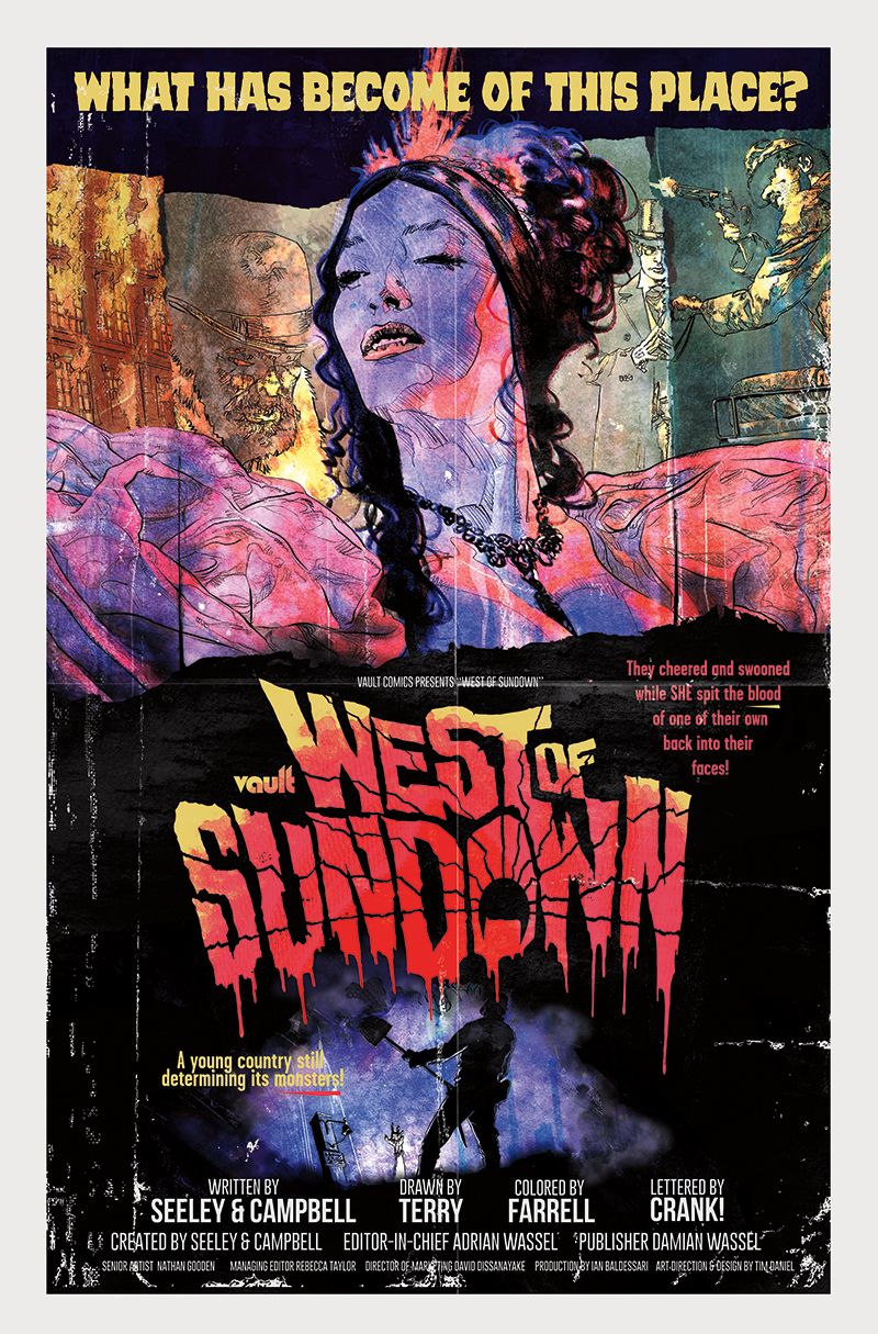 Cover for West of Sundown, by Tim Seeley, Aaron Campbell, Jim Terry, Triona Farrell and Crank! 