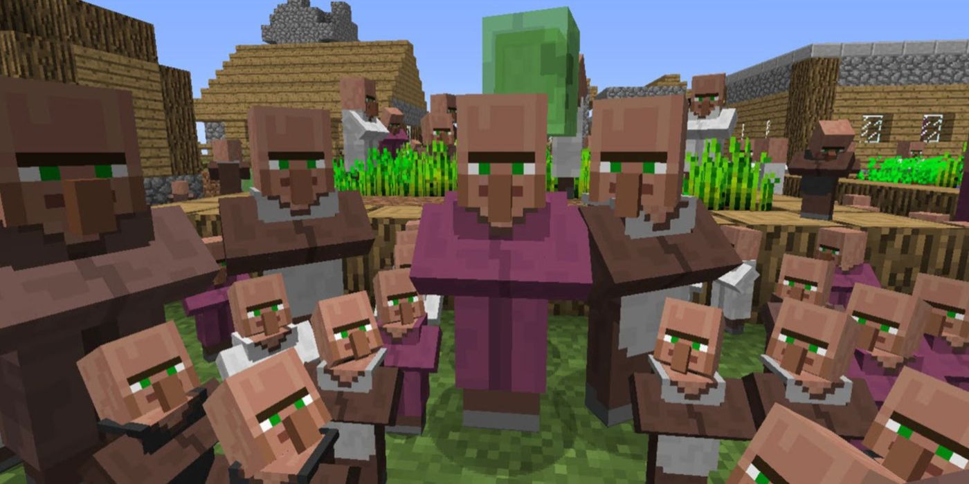 A Group Of Villagers in Minecraft