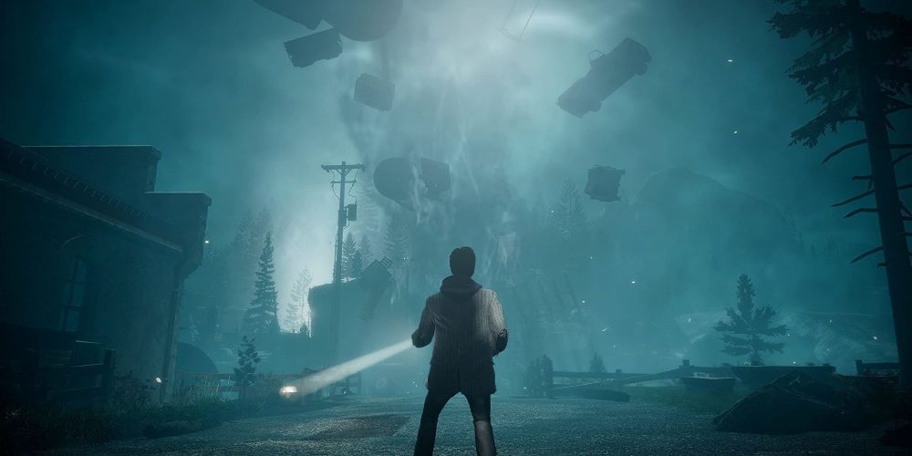 Alan Wake witnesses supernatural occurences in Bright Falls Alan Wake Remastered