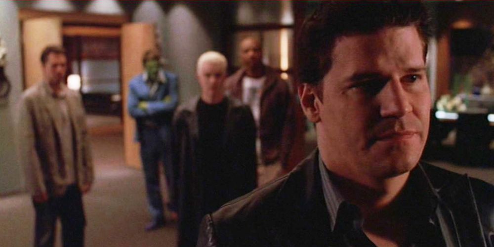 The Angel Investigations team confront Angel about his seeming corruption in 'Power Play' Angel show
