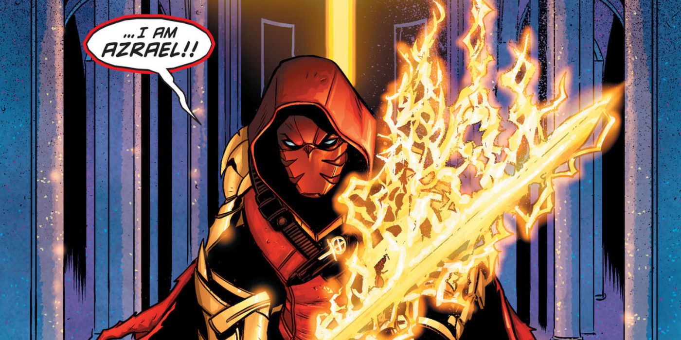 Azrael Holds His Burning Sword.