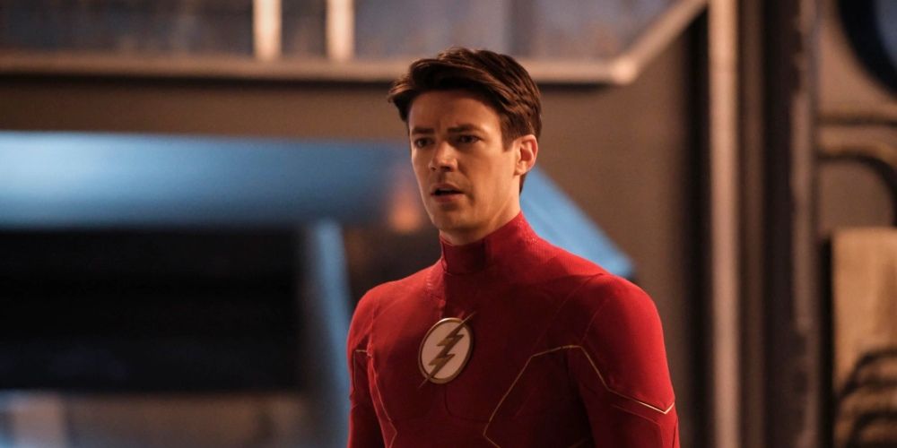 Barry Allen in his new costume as The Flash