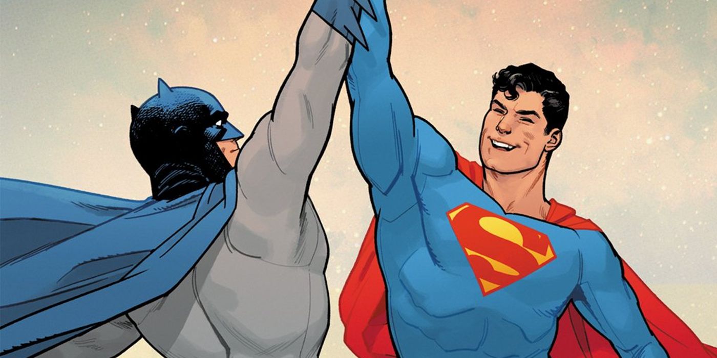 Batman and Superman give each other high fives