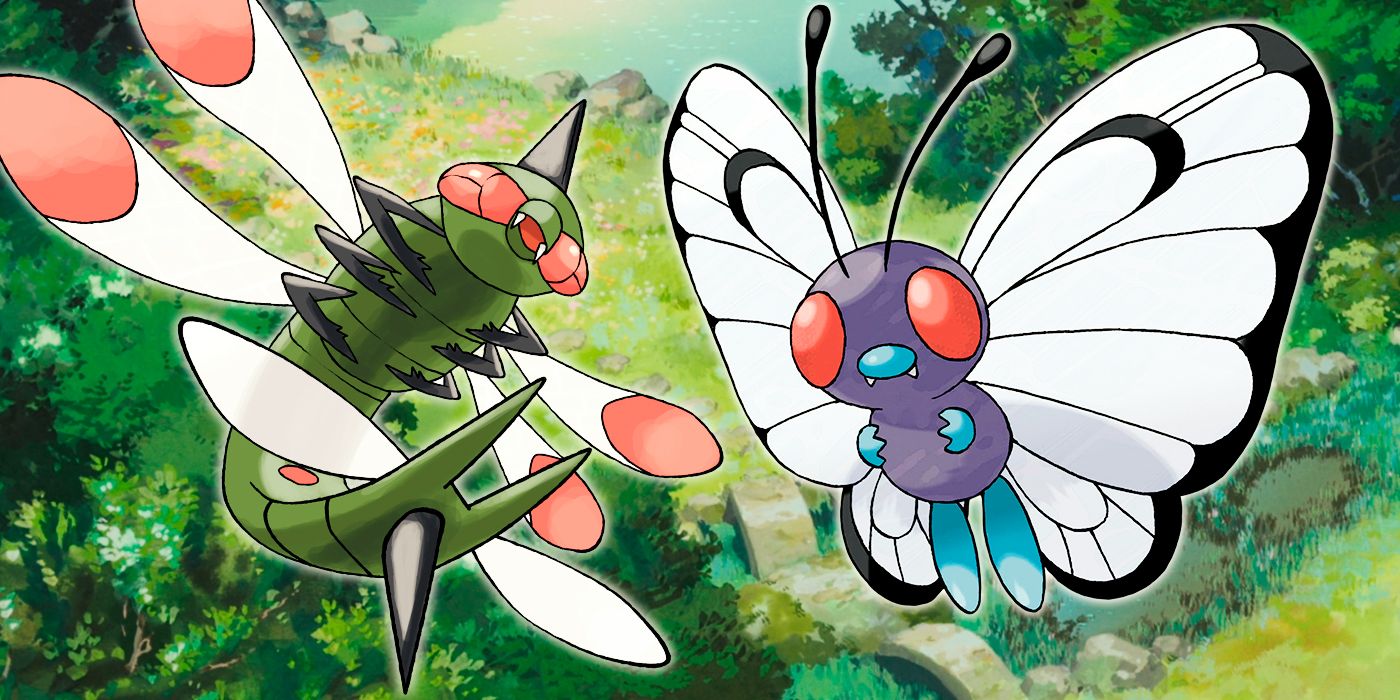Bug type Pokémon Yanmega and Butterfree