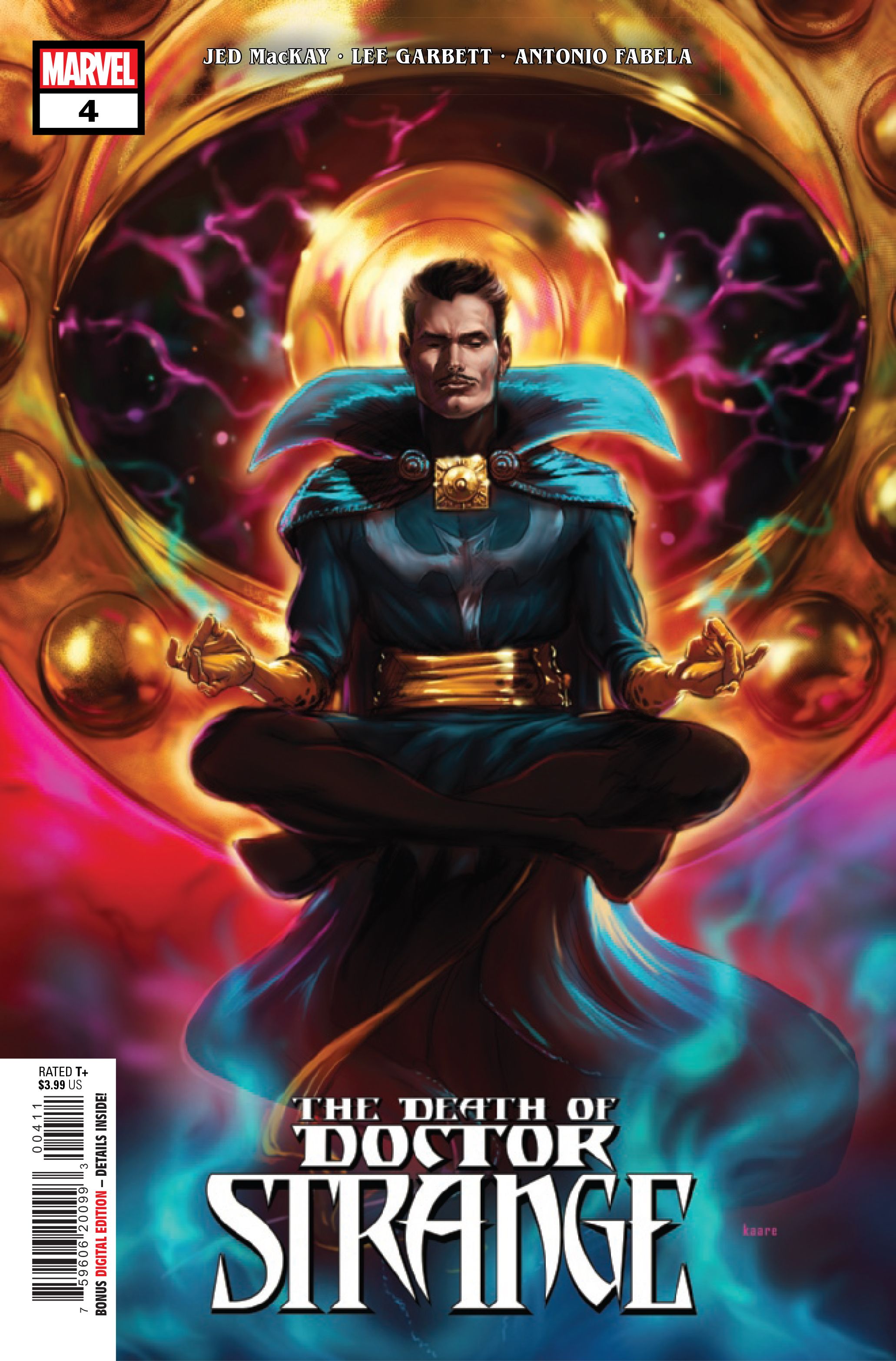 Cover for the Death of Doctor Strange #4, by Jed MacKay, Lee Garbett, Antonio Fabela and VC's Cory Petit.