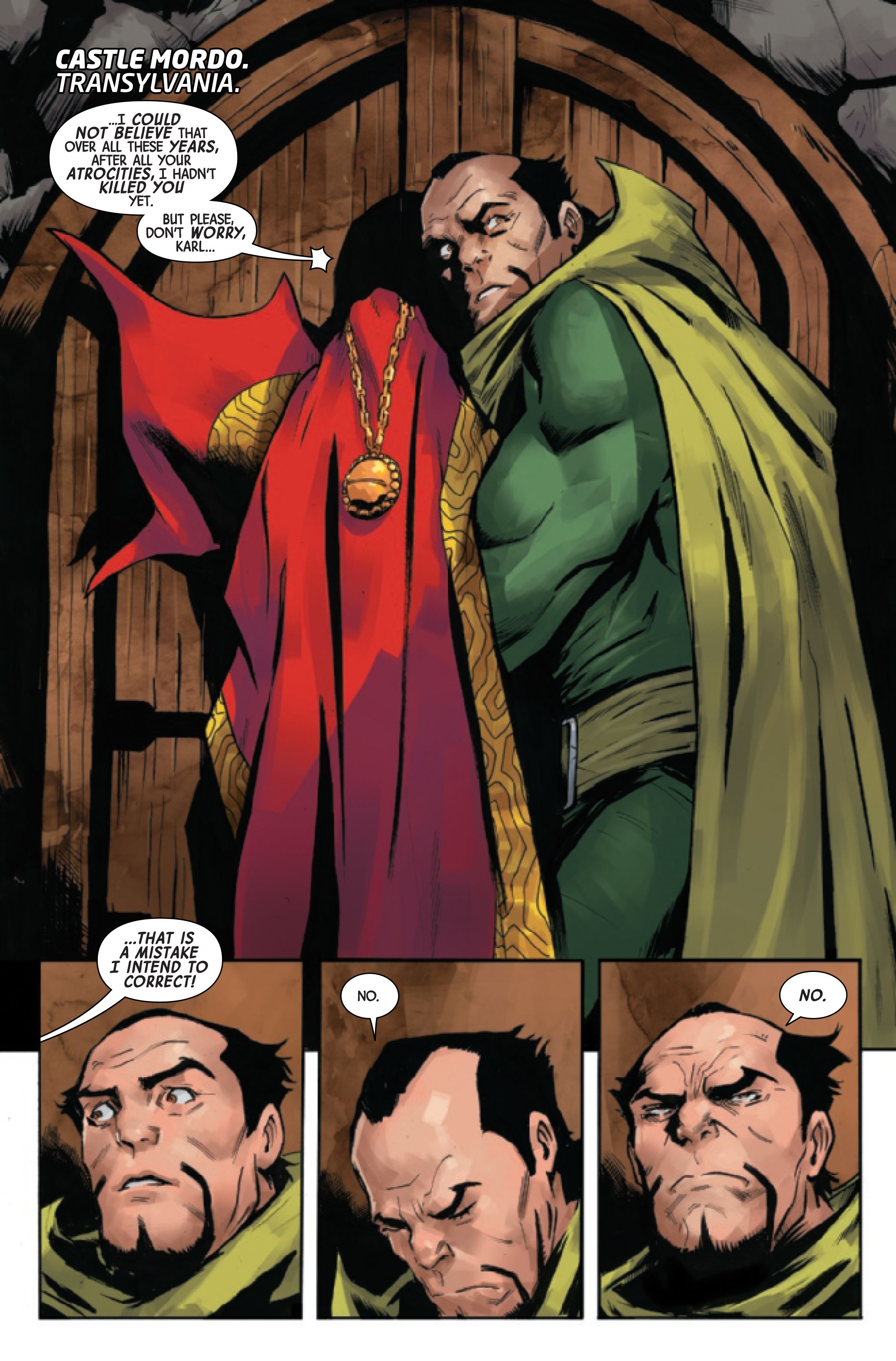 Page 1 for the Death of Doctor Strange #4, by Jed MacKay, Lee Garbett, Antonio Fabela and VC's Cory Petit.