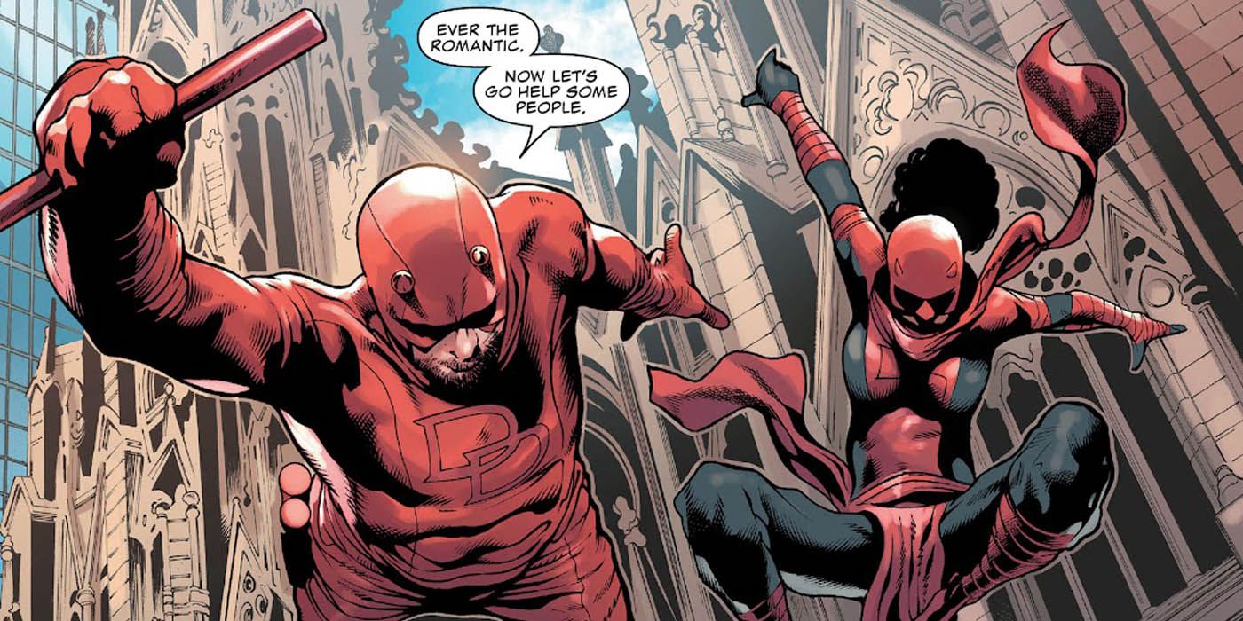 Daredevil and Elektra jump into New York City to help people