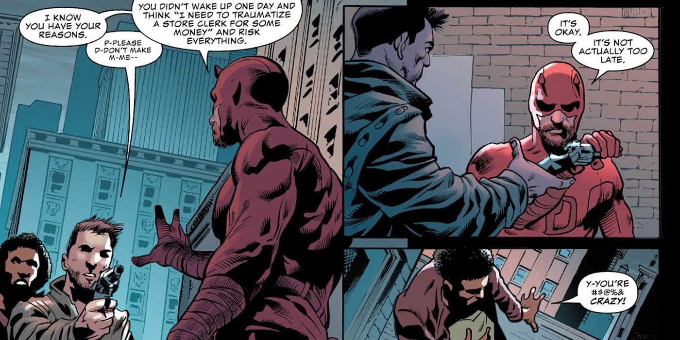 Daredevil stops using violence to fight crime
