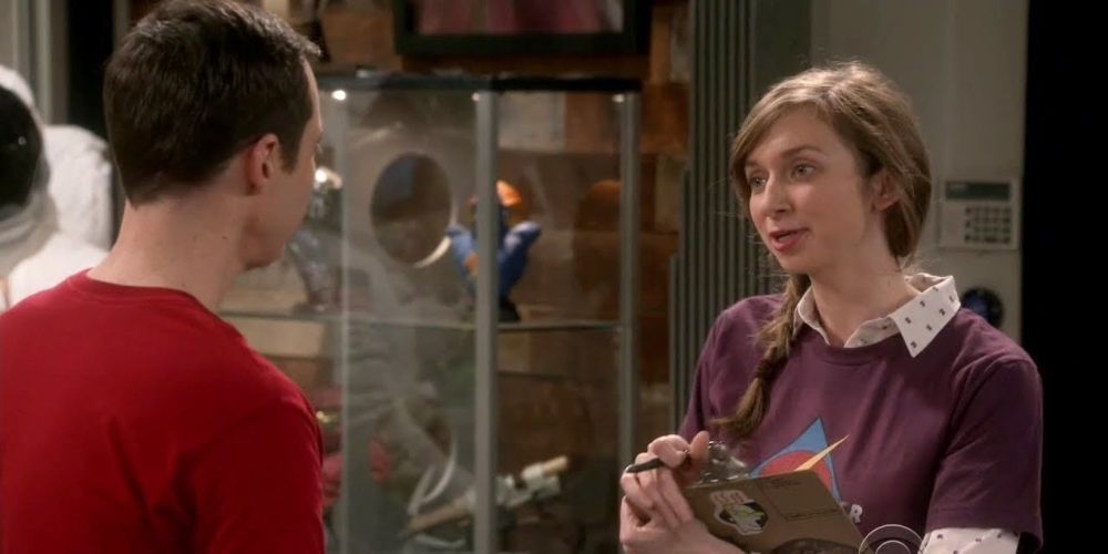 Sheldon talking to Denise in The Big Bang Theory