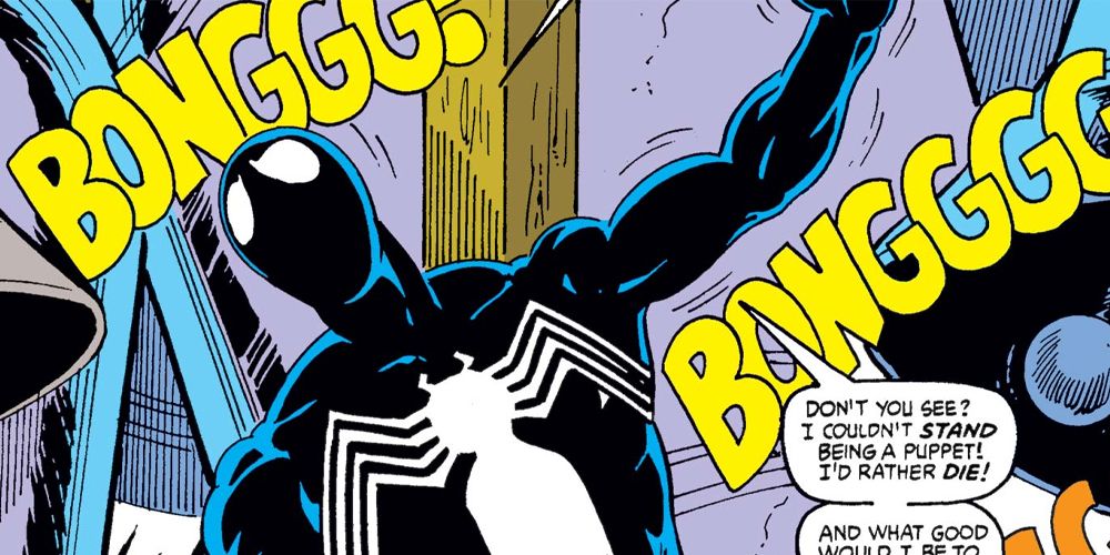 Spider-Man's symbiote suit struggles from sonic sound of ringing bell in comics