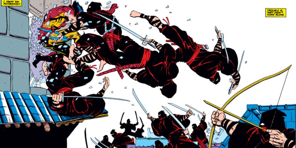 Wolverine attacks ninjas