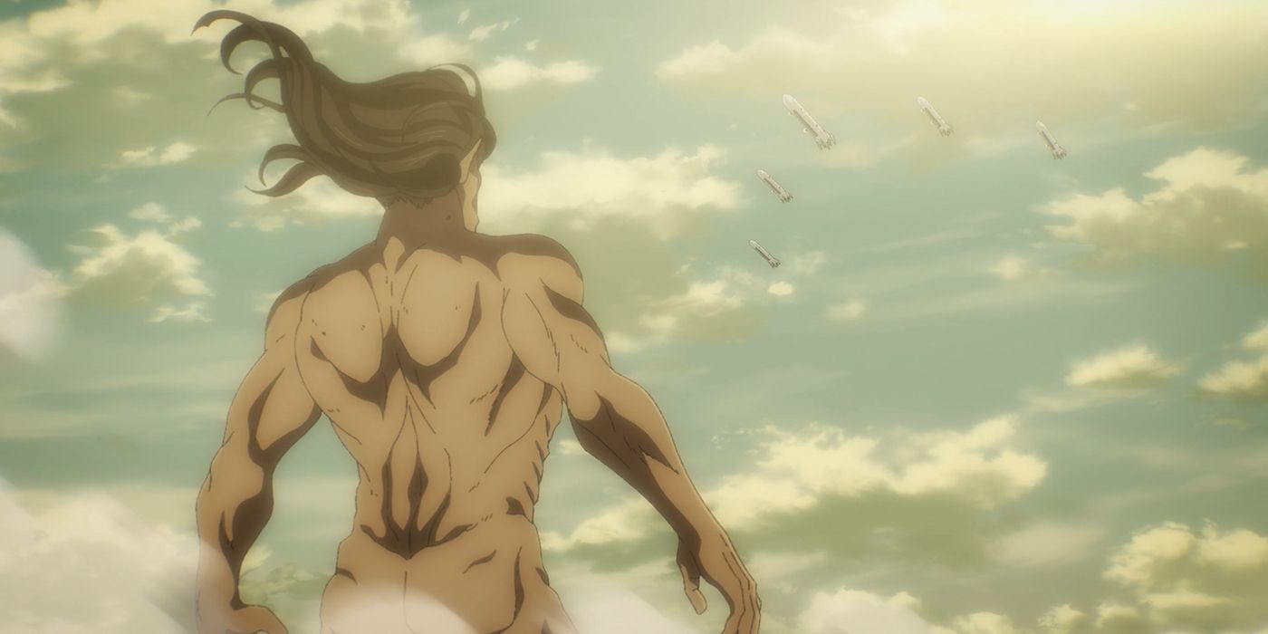 Eren faces down Marley's military in Attack on Titan