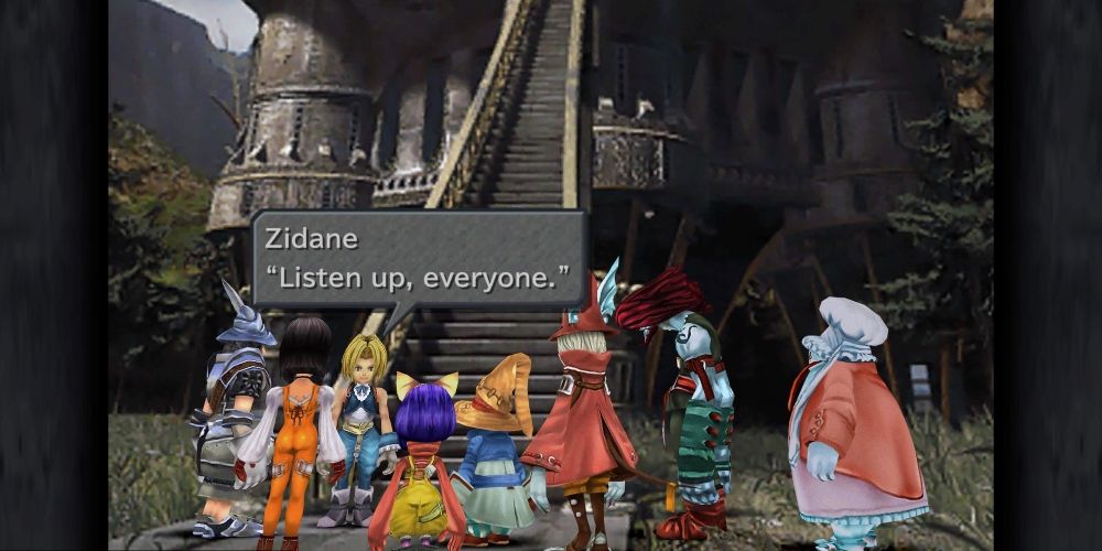 Zidane addresses the party in Final Fantasy IX