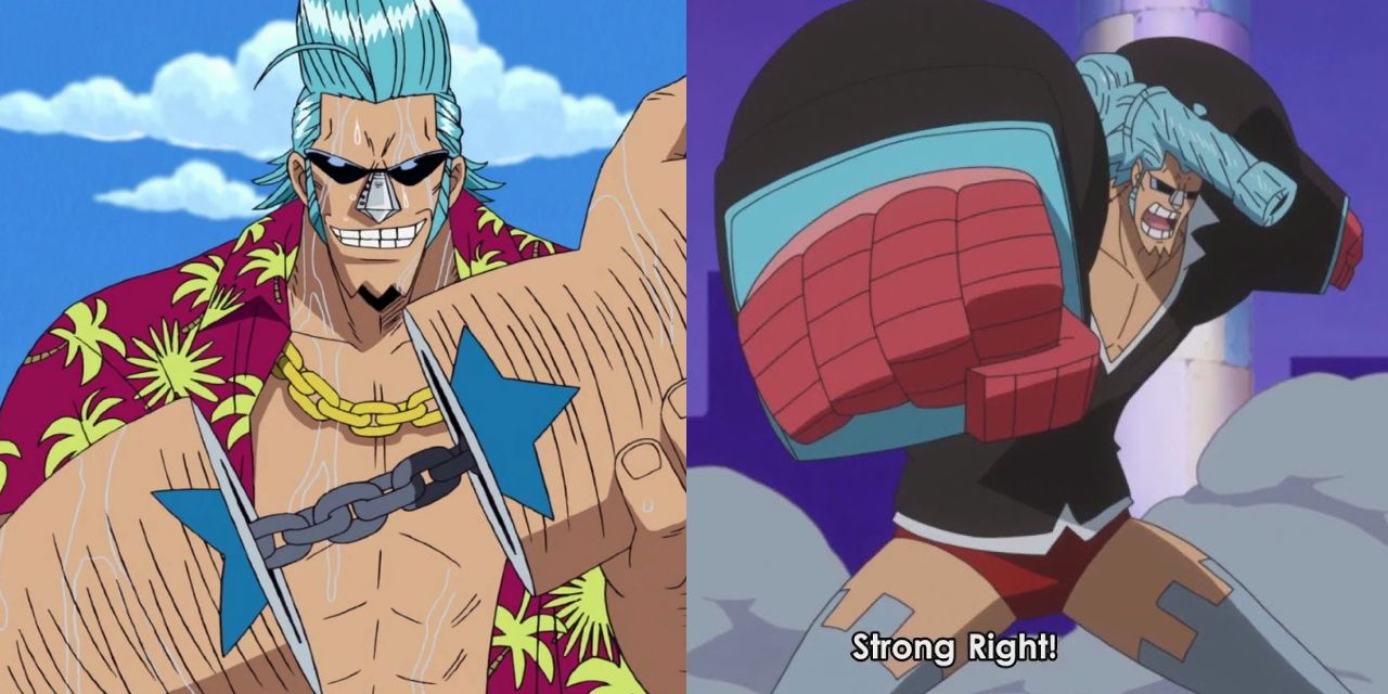 Franky using strong right in One Piece