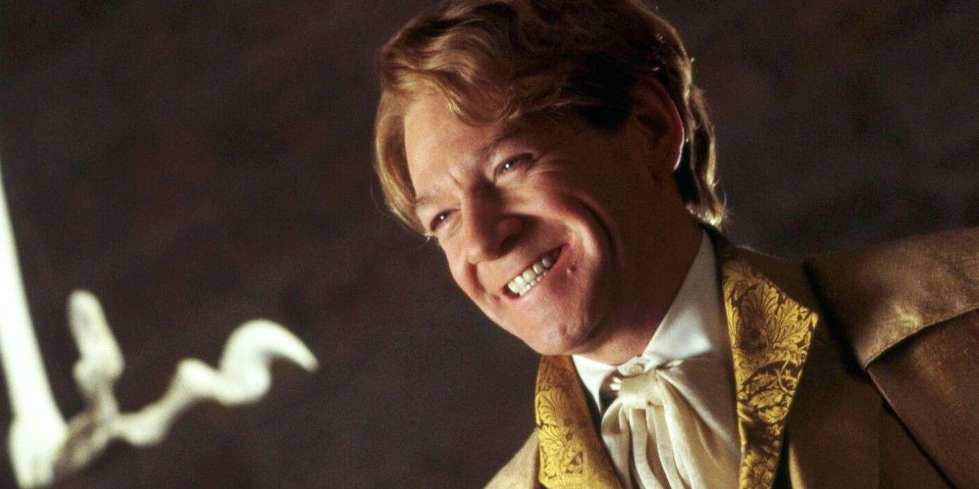Gilderoy Lockhart smiling triumphantly in Chamber of Secrets
