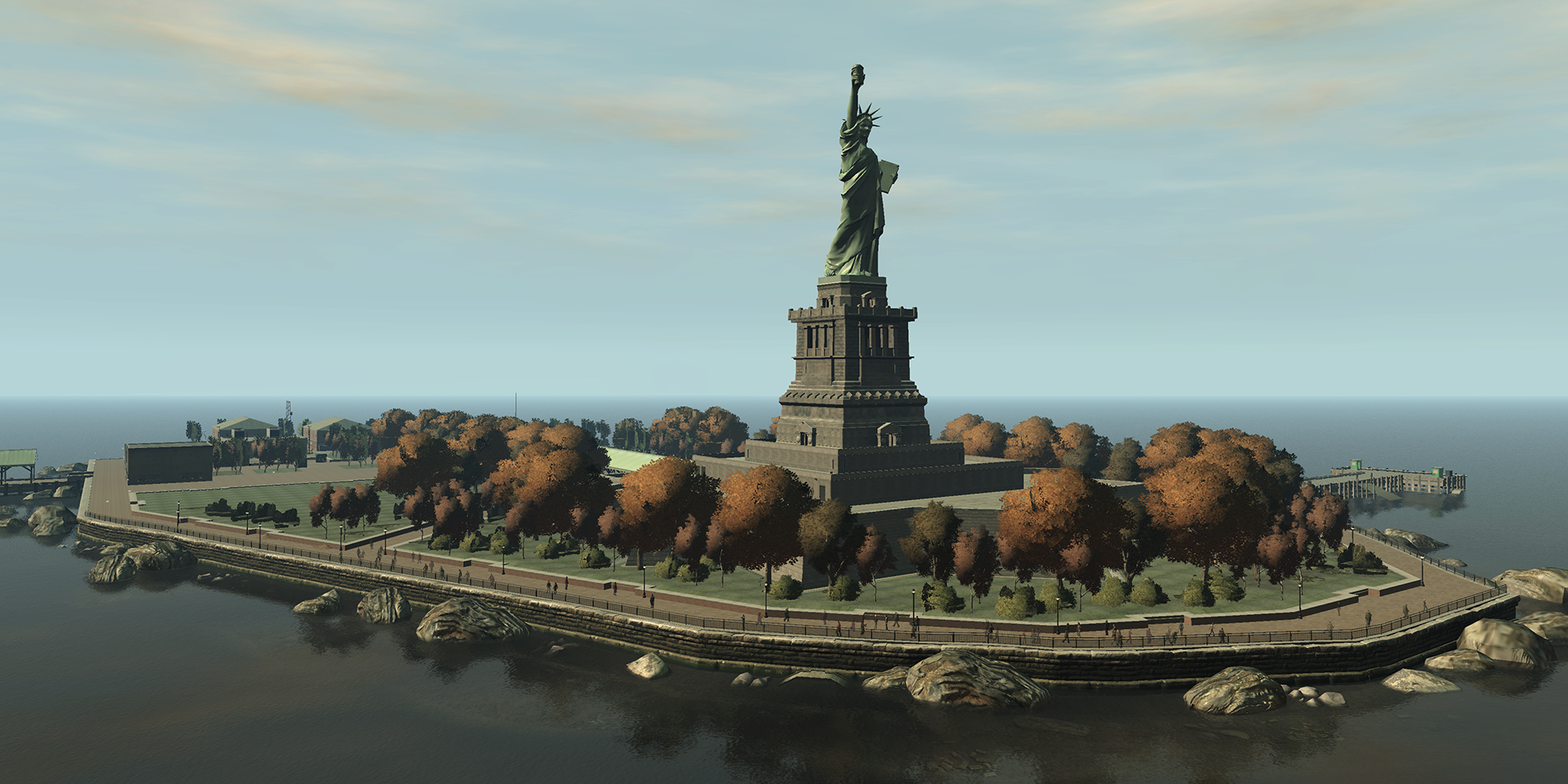 GTA Happiness Island With An Obvious Parody Of The Statue Of Liberty