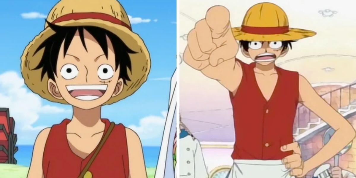 Images feature Monkey D. Luffy from One Piece saying whatever's on his mind