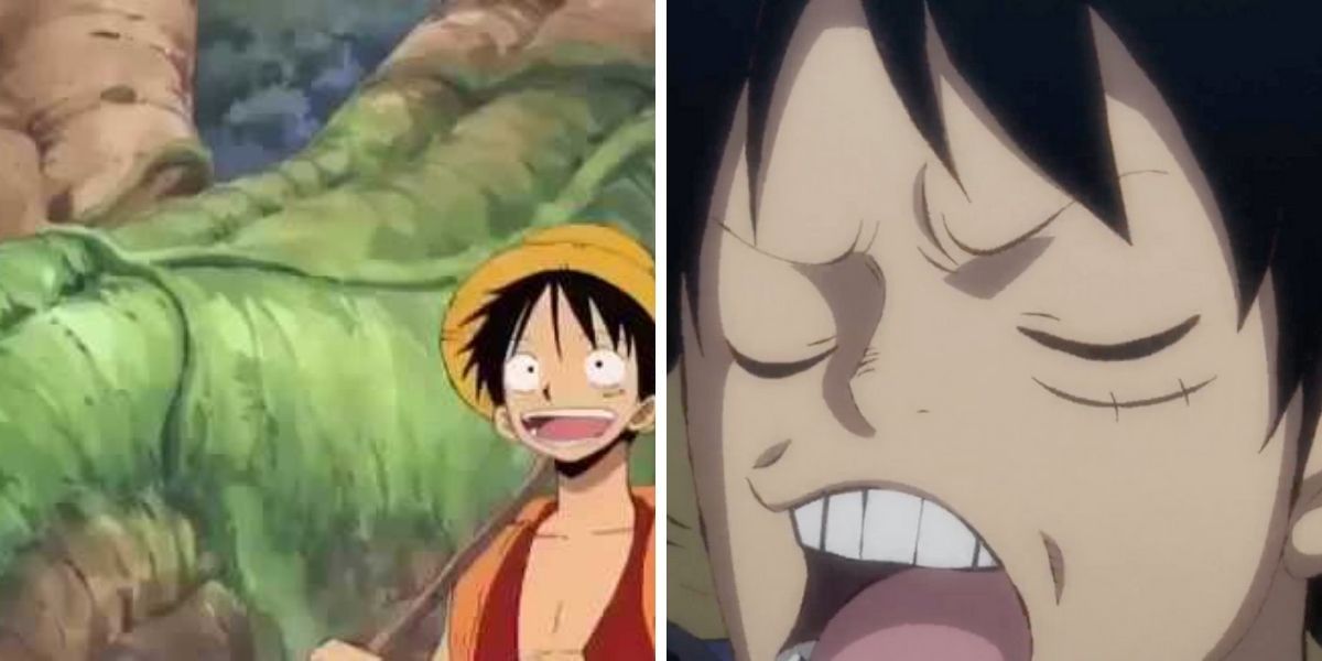 Images feature Monkey D. Luffy from One Piece singing