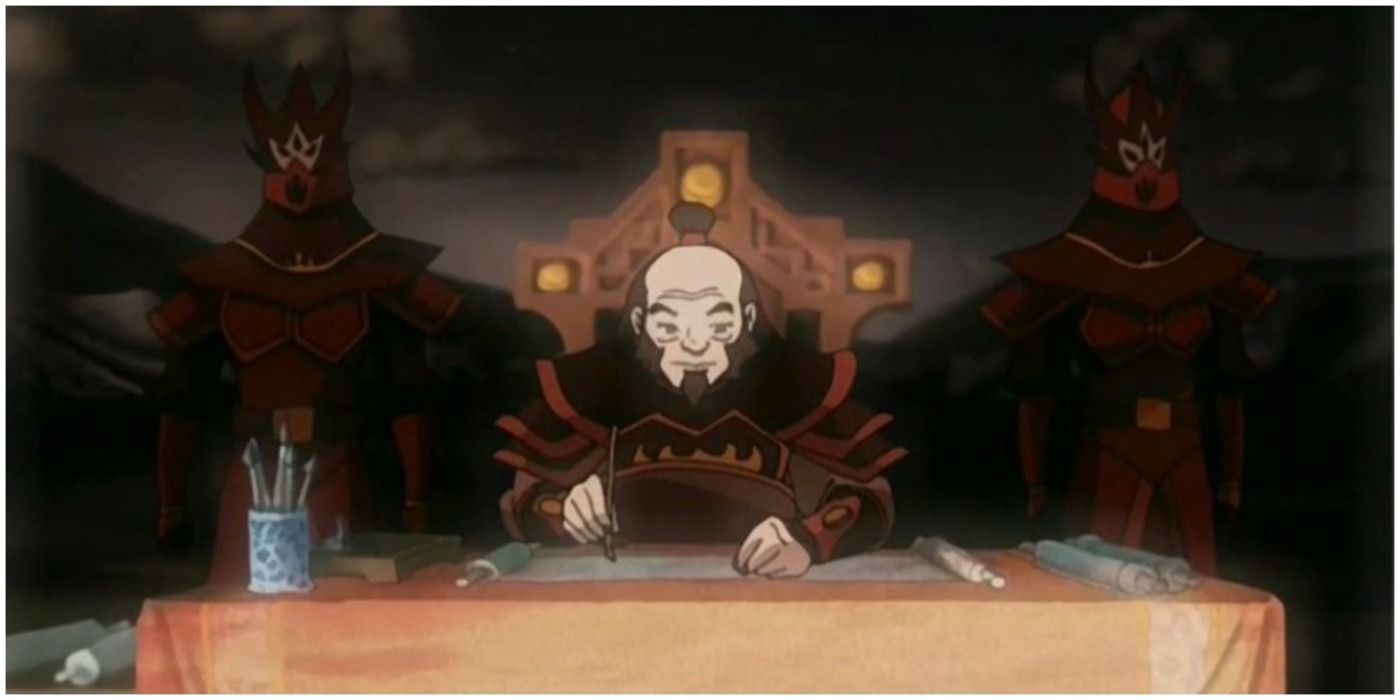 Uncle Iroh in Avatar writing on a scroll