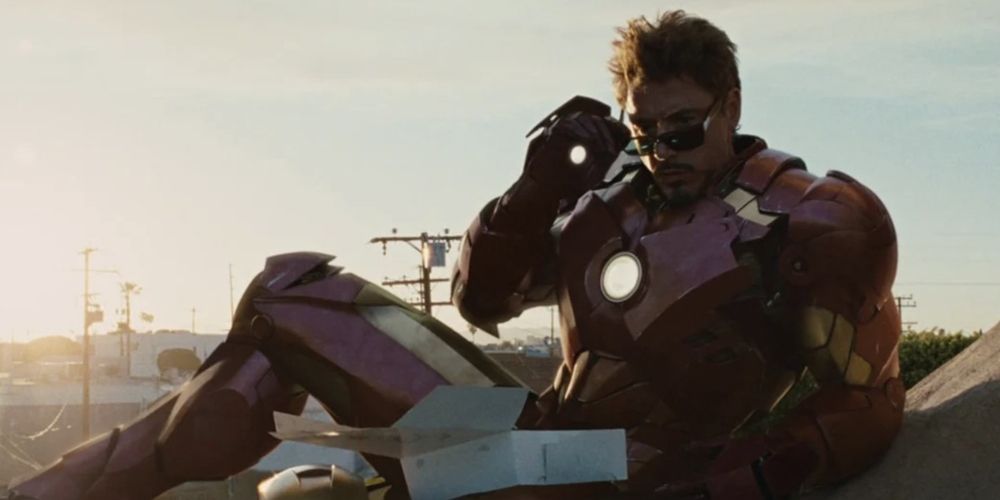 Tony Stark in a gigantic donut in Iron Man 2