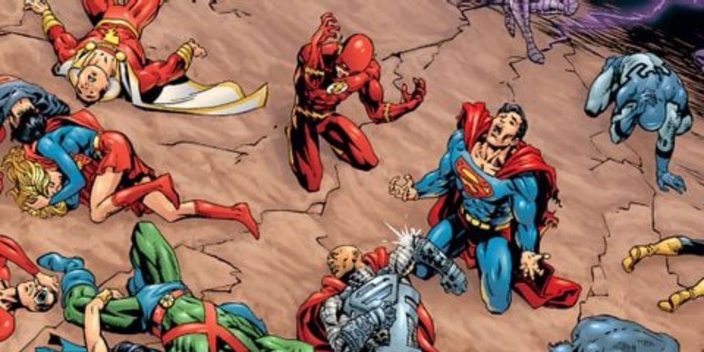 The Justice League without their powers in the DC Comics storyline Justice League: Act of God.