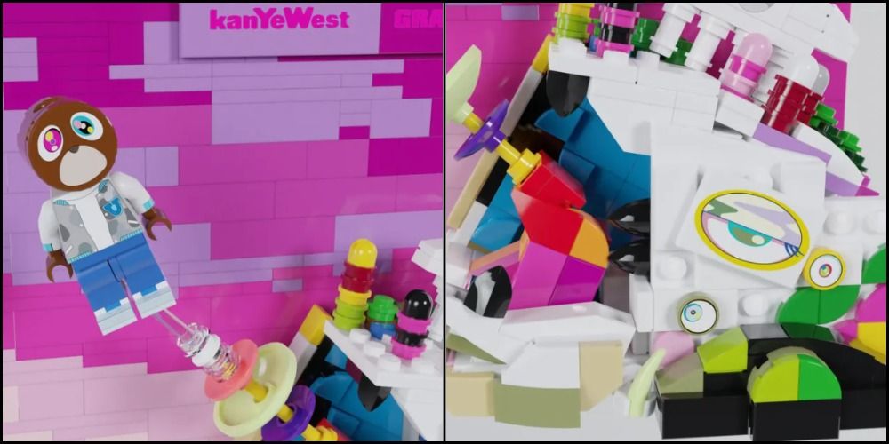 Couverture de l'album Graduation de Kanye West en ensemble Lego, créé par Ibex