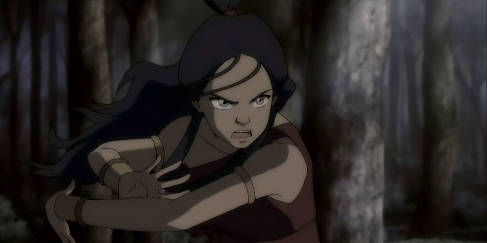 Katara uses bloodbending on the witch Hama in Avatar: The Last Airbender