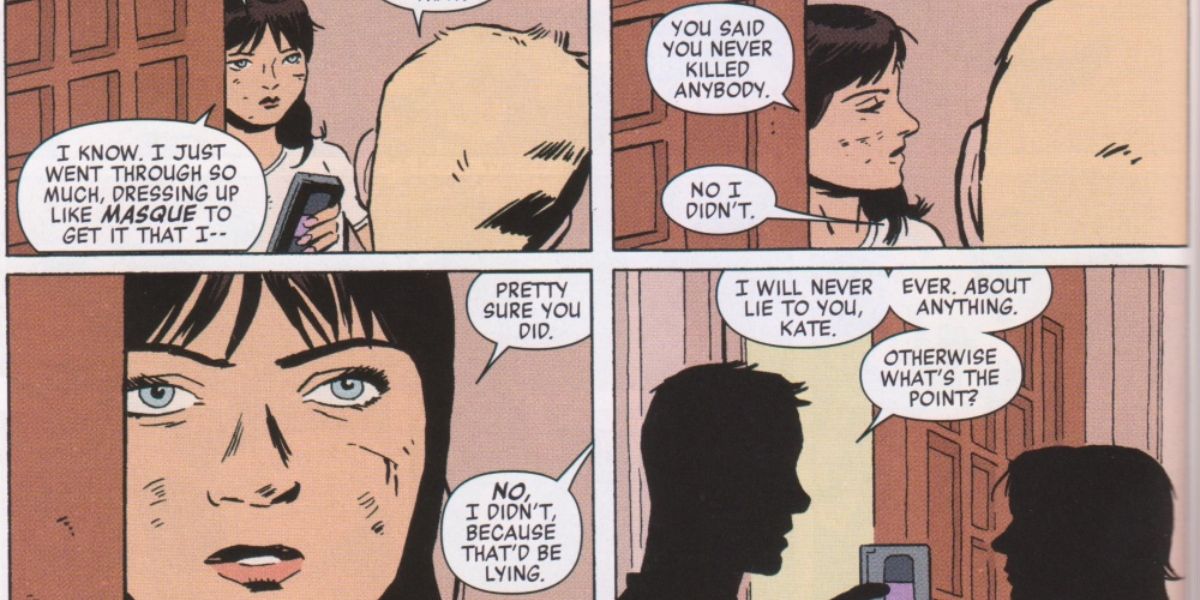 Clint Barton telling kate he will never lie to Her
