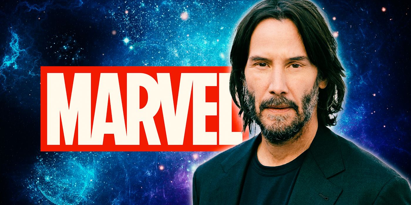 Keanu Reeves alongside the Marvel logo