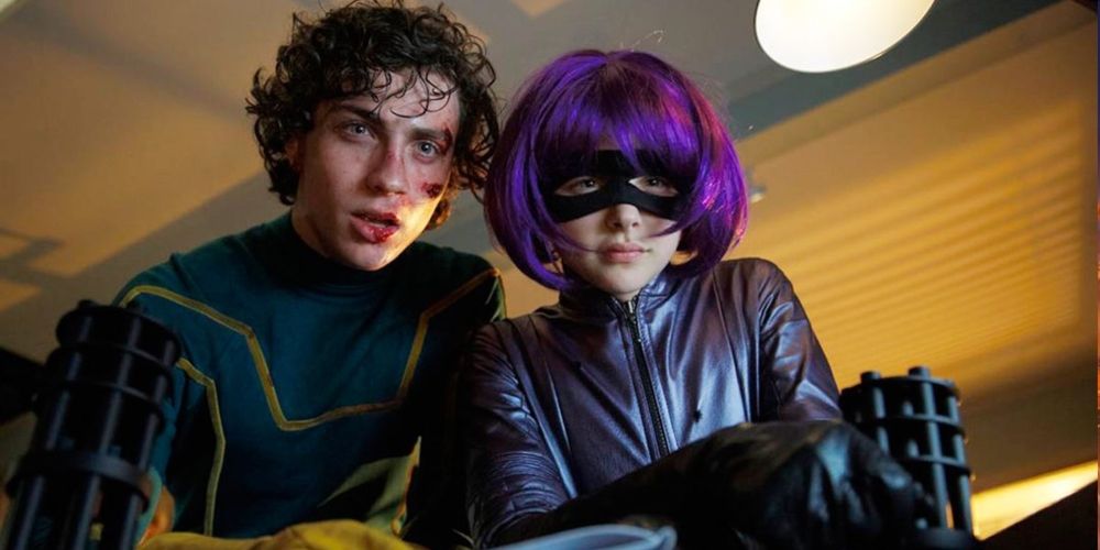 Dave Lewinski with Hit Girl in Kick-Ass