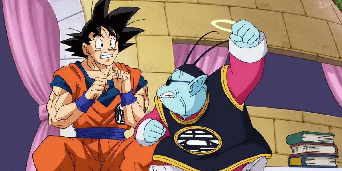 Kai gets angry at Goku and holds his halo in Dragon Ball Super