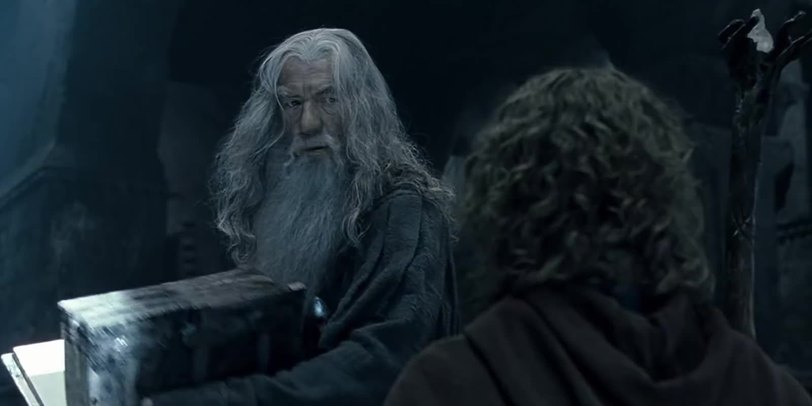 Gandalf (Ian McKellan) calls Pippin (Billy Boyd) a Fool of a Took in Lord of the Rings