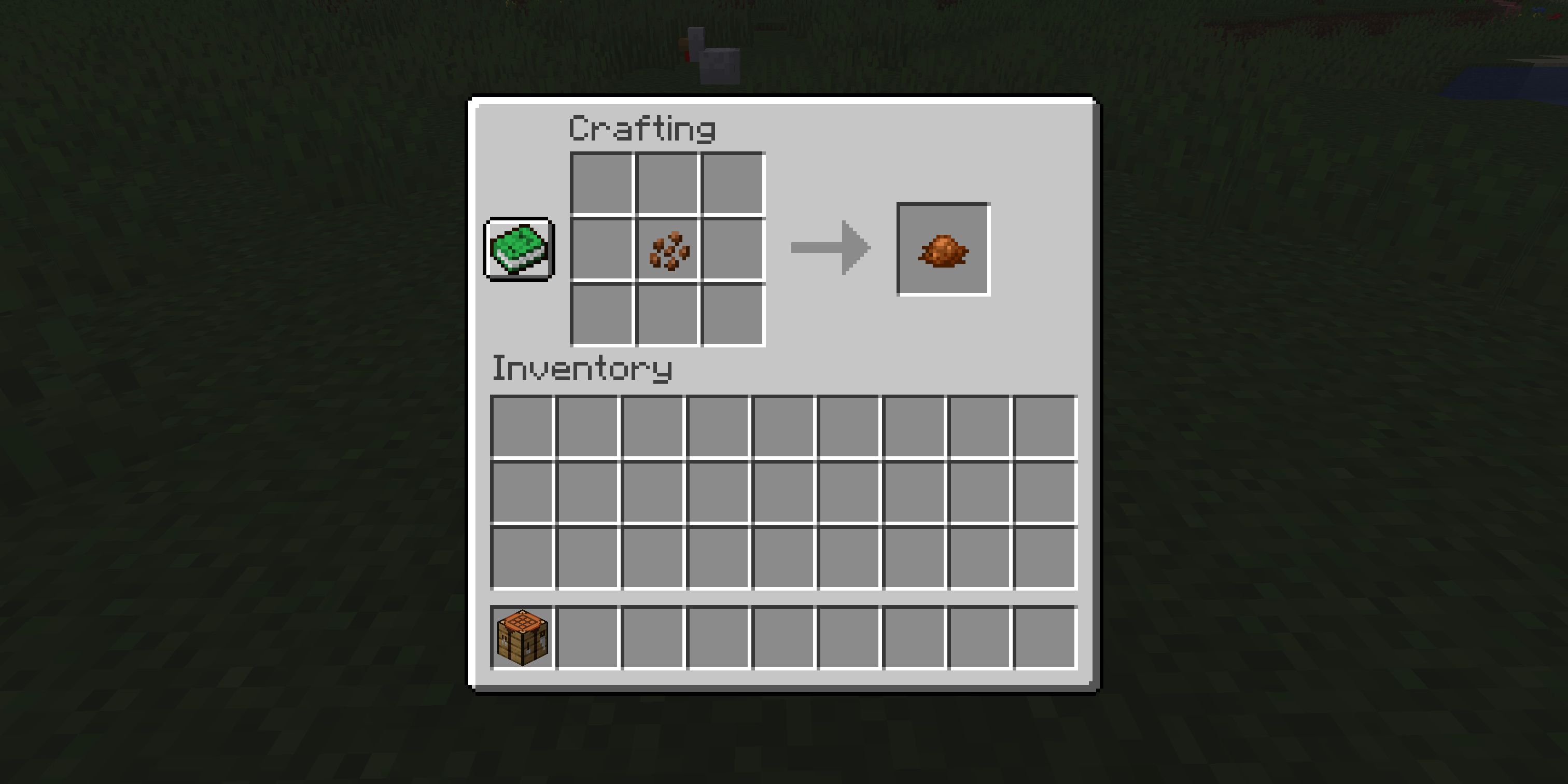 The crafting recipe for brown dye
