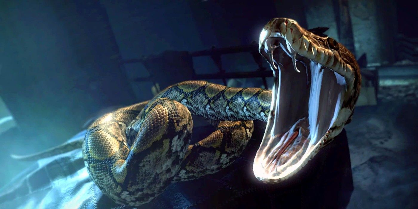 Nagini hissing in the Harry Potter series 