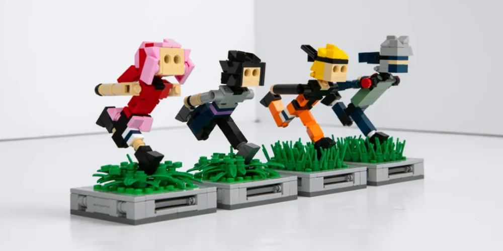 Figurines LEGO de Sakura, Sasuke, Naruto et Kakashi créées par LordSoarin115