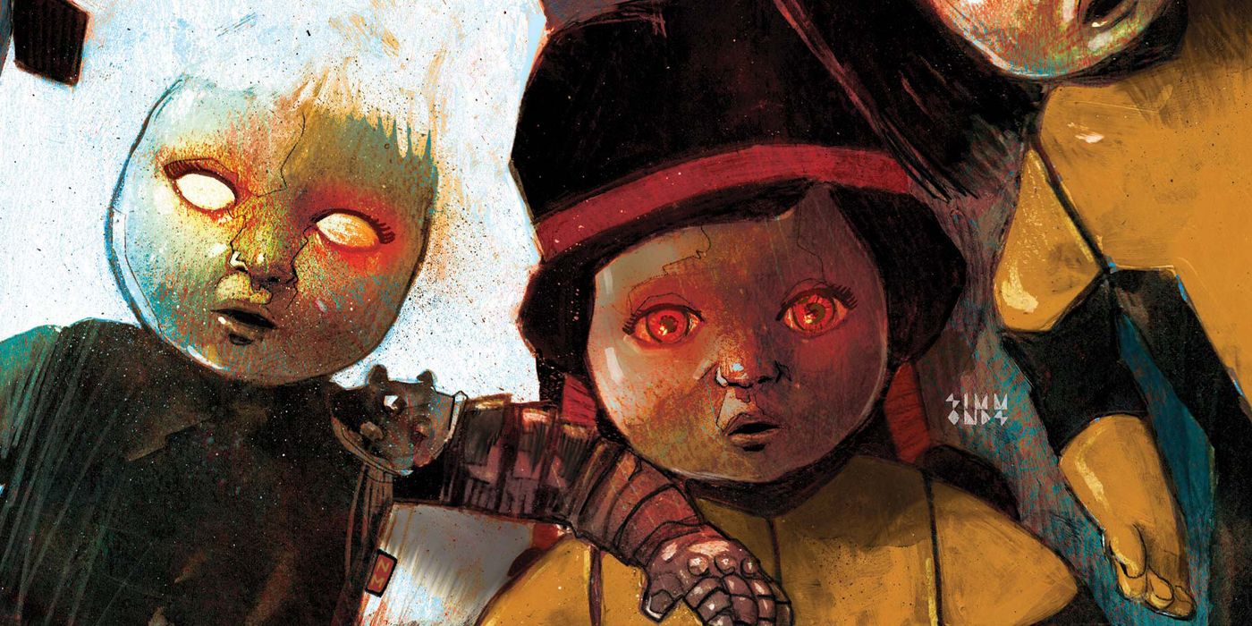 The cover to New Mutants #23 features baby doll-like versions of the group.