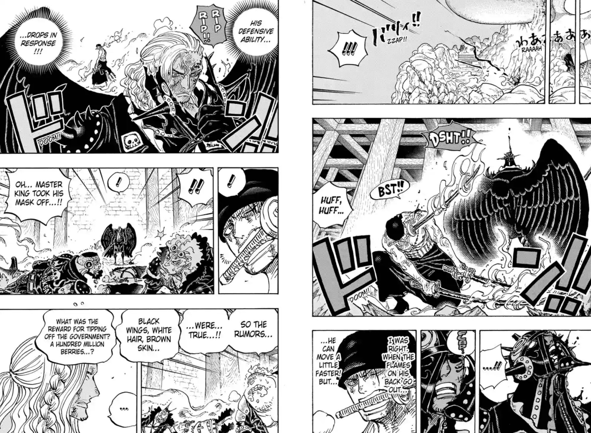 Le masque de King est retiré et son visage révélé dans le chapitre 1035 de One Piece.