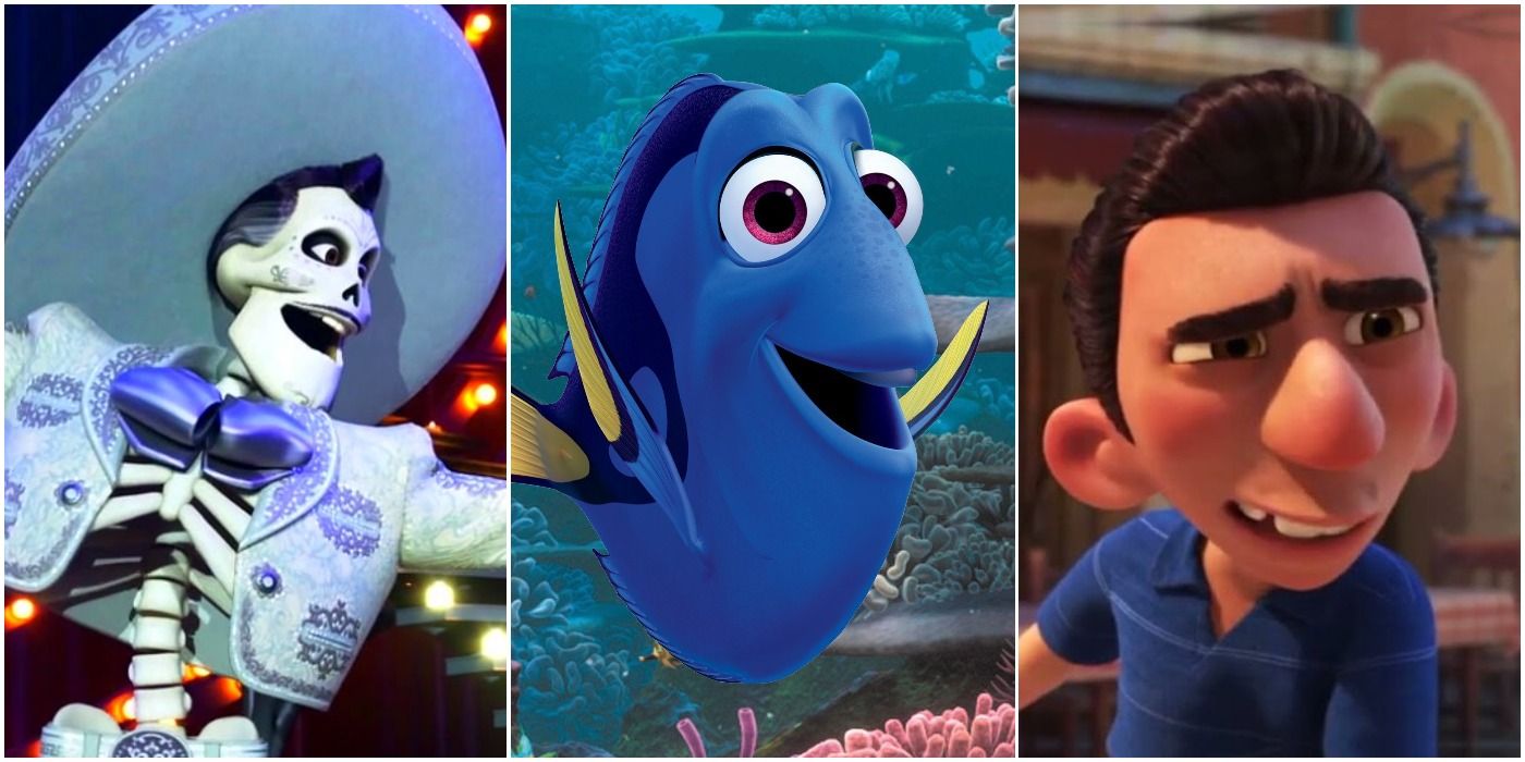 Pixar immature characters Ernesto Coco Dory Finding Nemo and Ercole Luca