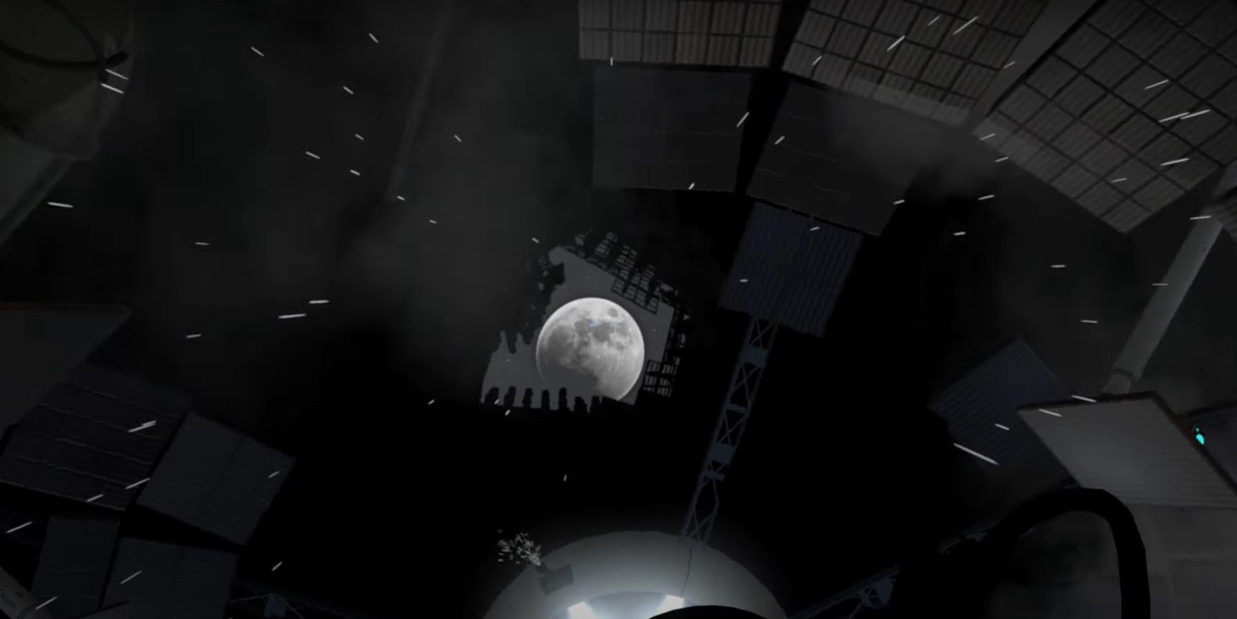The Moon seen from Wheatley's chamber at the end of Portal 2